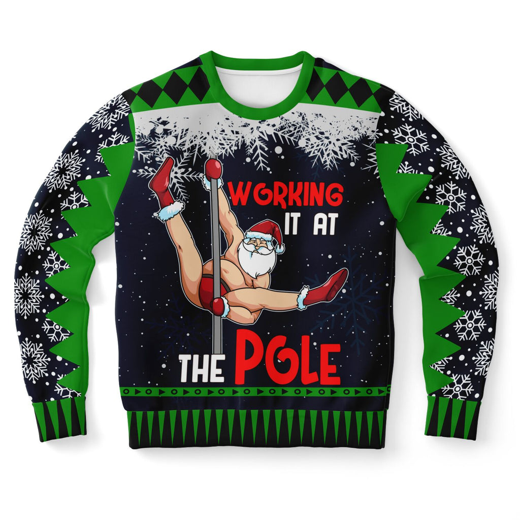 “Working It at the Pole” Funny Christmas Sweat