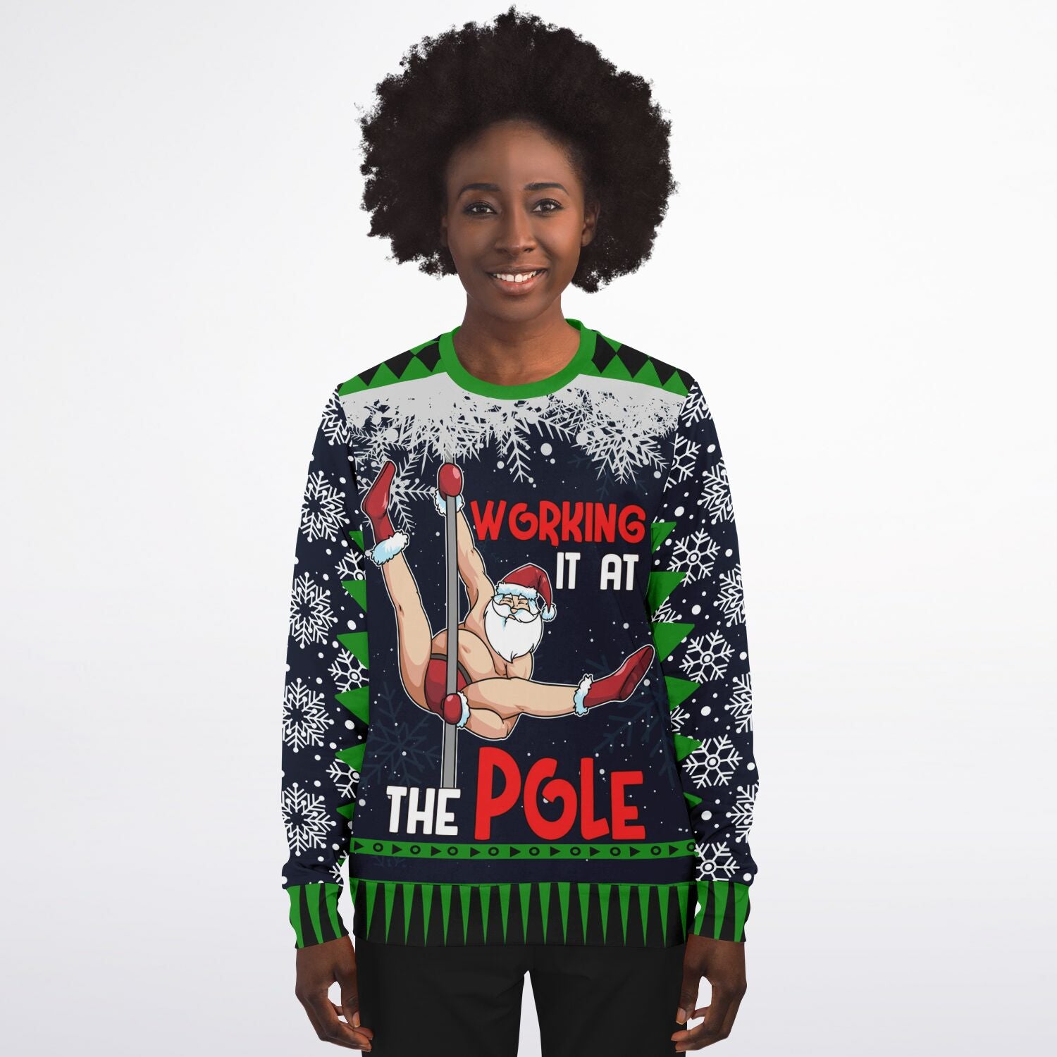“Working It at the Pole” Funny Christmas Sweat