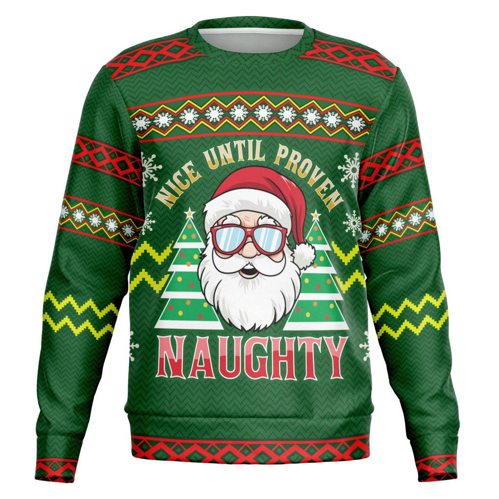 “Nice Until Proven Naughty” Santa Christmas Sw