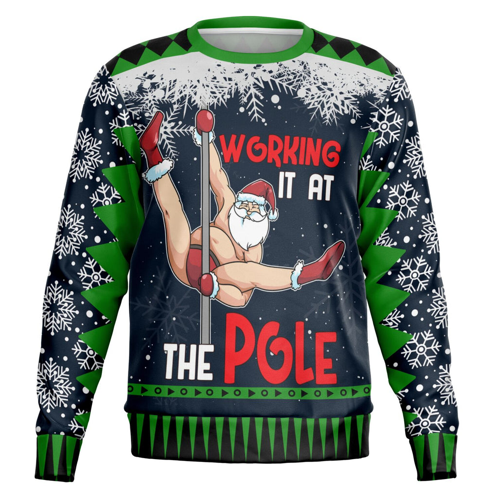 “Working It at the Pole” Funny Christmas Sweat