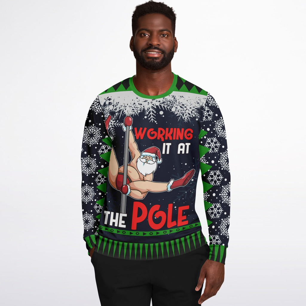 “Working It at the Pole” Funny Christmas Sweat
